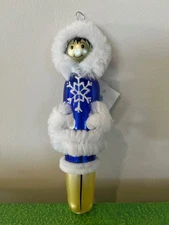 NWT Soffieria De Carlini "Eskimo Lady" Glass Christmas Ornament
