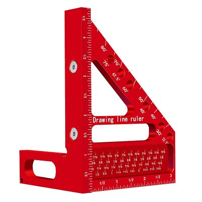 3D Multi-Angle Carpenter Square Hole Scribing Ruler, Aluminum Alloy Multi Angle 