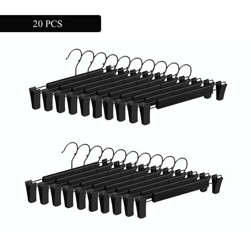 10-80 Adjustable Pants Hangers Non-Slip For Jeans Trouser Skirt Dress Slacks - Picture 20 of 23