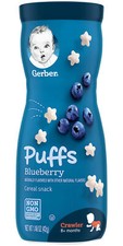Gerber Graduates Puffs Cereal Snacks- Blueberry - 1.48 OZ- Pack of 3