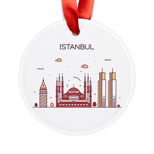 ISTANBUL TURKEY Skyline, Turkish Travel, Personalized Acrylic Ornament Gift