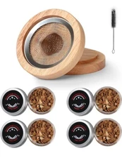 Cocktail Smoker Kit - Whiskey/Bourbon Smoker Infuser Kit with 4 Flavors Wood
