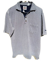 Men  s Vintage Reebok Golf Short Sleeve Collared Polo Shirt Medium Pocket Gray