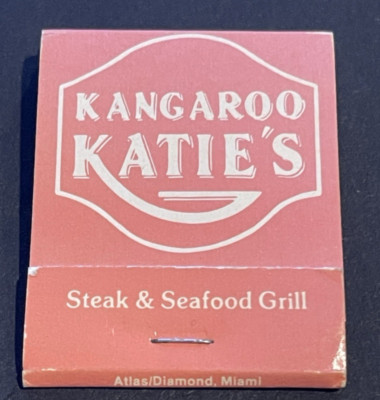 VTG Matchbook Kangaroo Katies Grill By The Holiday Inn West Palm Beach FL Unused