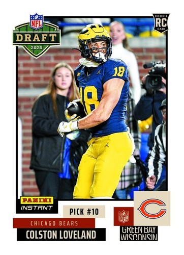 2025 Panini Instant Colston Loveland NFL Draft Night LP Rookie Card *Pre-Sell*