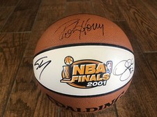 LAKERS Shaquille O’Neal & Horry Signed Basketball LE 2001 NBA CHAMPIONS PSA