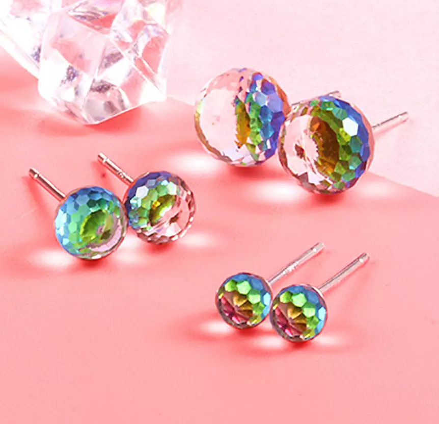 Disco ball store diamond earrings
