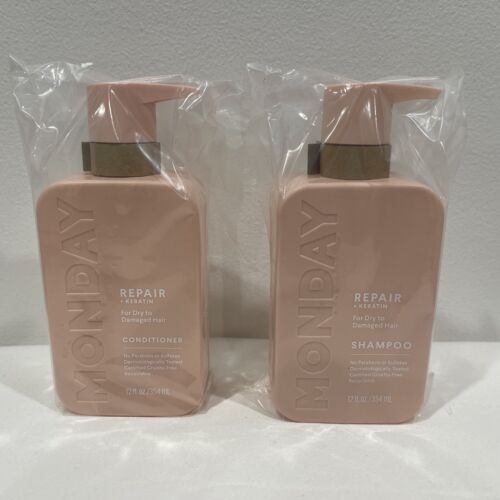 Repair Shampoo and Conditioner Set 12oz for Dry to Damaged Hair Made with Ker...