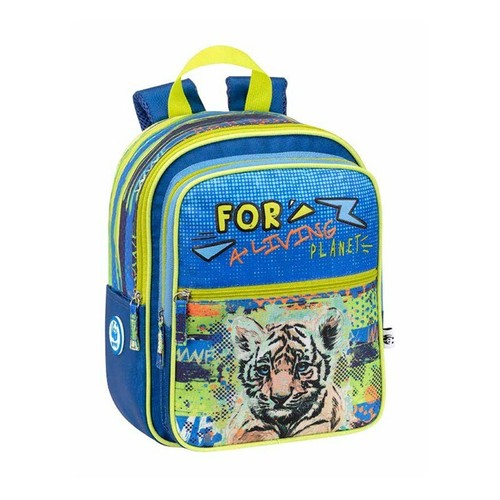 Zainetto Asilo WWF Maschio Animali Blu Verde leone 31x24x11 cm Infanzia  Nido | eBay