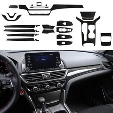 Accesorios de moldura de calcomanía interior de fibra de carbono brillante para Honda Accord 2018-2020