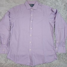 Vintage Polo Ralph Lauren Shirt Mens 16 Purple Custom Fit Preppy Check 40 41