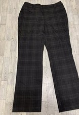 Nine West Magic Waist Barely Boot Cut Pants Womens Size 10 Dark Char Plaid