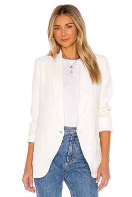 Amanda Uprichard Shawl Collar Blazer In Ivory L NWOT $264