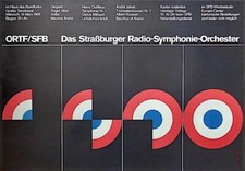 STRASBURGO RADIO ORCHESTRA SINFONICA 1968 tedesco A1 poster concerto quasi nuovo