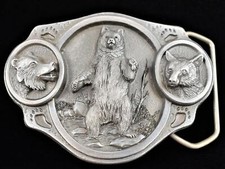 Grizzly Brown Bear Vintage New-Old-Stock Belt Buckle