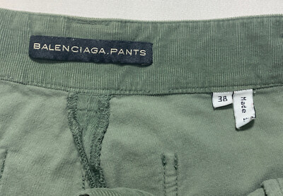 BALENCIAGA Corduroy Pants Sz EUR 38 Sage Green Zip Ankles | eBay UK