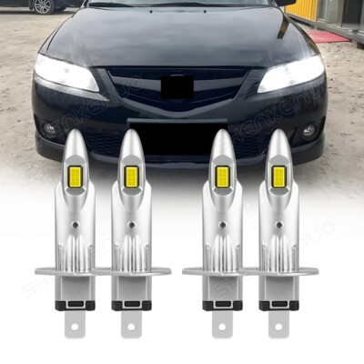 For Mazda 6 2003-2008 4pcs H1+H1 Combo LED Headlight High Low Beam 6000K White