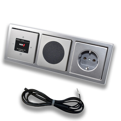 BUSCH JÄGER DAB+ Radio 8215U-101 + Lautsprecher + Steckdose Edelstahl 