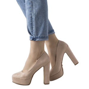 Tacchi alti beige sulla piattaforma Aisha | eBay