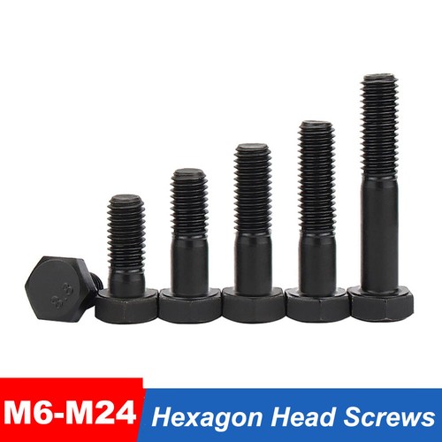 DIN 931 Black Hex Hexagon Head Screws M6 M8 M10 M12 M14 M16 M18 M20 M22