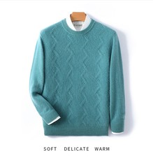 Winter Round Neck Men's Business Warm Base Knitted Cashmere Sweater Wool Sweater