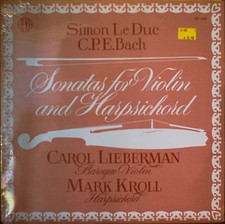 SIMON LE DUC/C.P.E. BACH: Sonatas for Violin and Harpsichord-SEALED1976LP