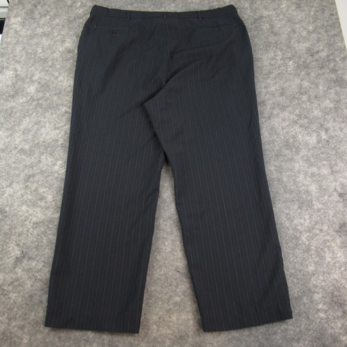 Reed St James Pants Mens 44x32* Blue Pinstripe Flat Front Wool Blend Dress Pants - Picture 12 of 16