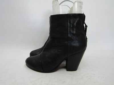 RAG & BONE Size 38.5 EUR Black Leather Zip Ankle Fashion Boots Bootie