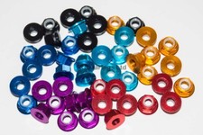 RC Flanged Nyloc Anodised Aluminium Wheel Nuts M3 M4 M5 Various Colours 