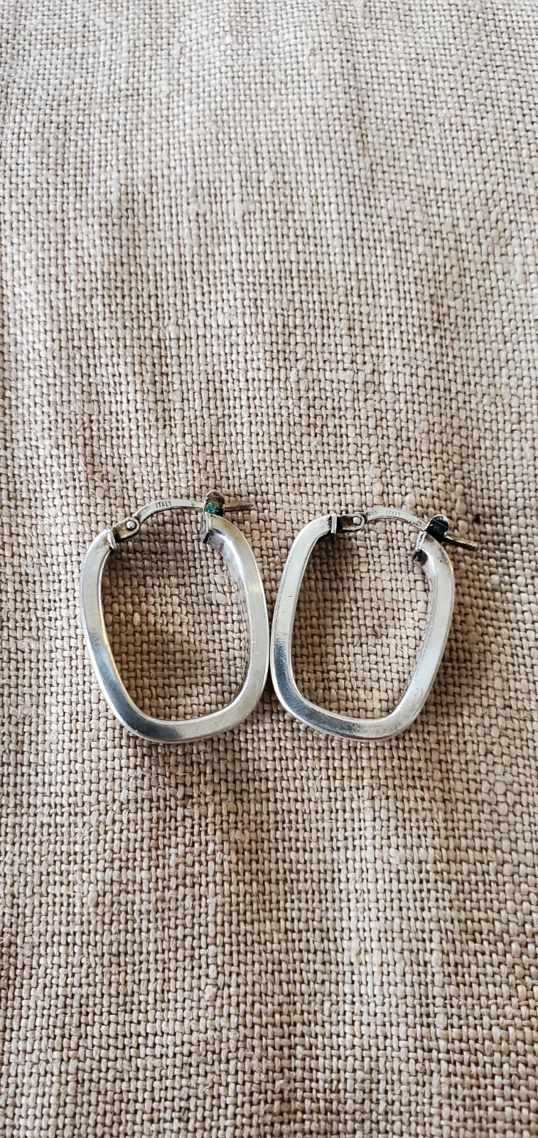 Sterling Silver Hoops Squared Rectangular Hoop Jo… - image 2