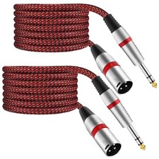 XLR Male to 1/4" TRS Cable Balanced - 6.6FT Quarter Inch Stereo to XLR Microp...