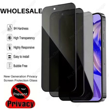 Privacy Screen Protector Tempered Glass Lot For iPhone 16 15 14 13 12 11 X XR XS