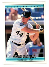 1992 Donruss Baseball Card #142 Dan Pasqua - White Sox        