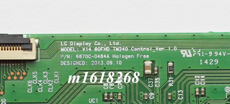 T-con board V14 60FHD TM240 Control_Ver 1.0 LG 6870C-0484A