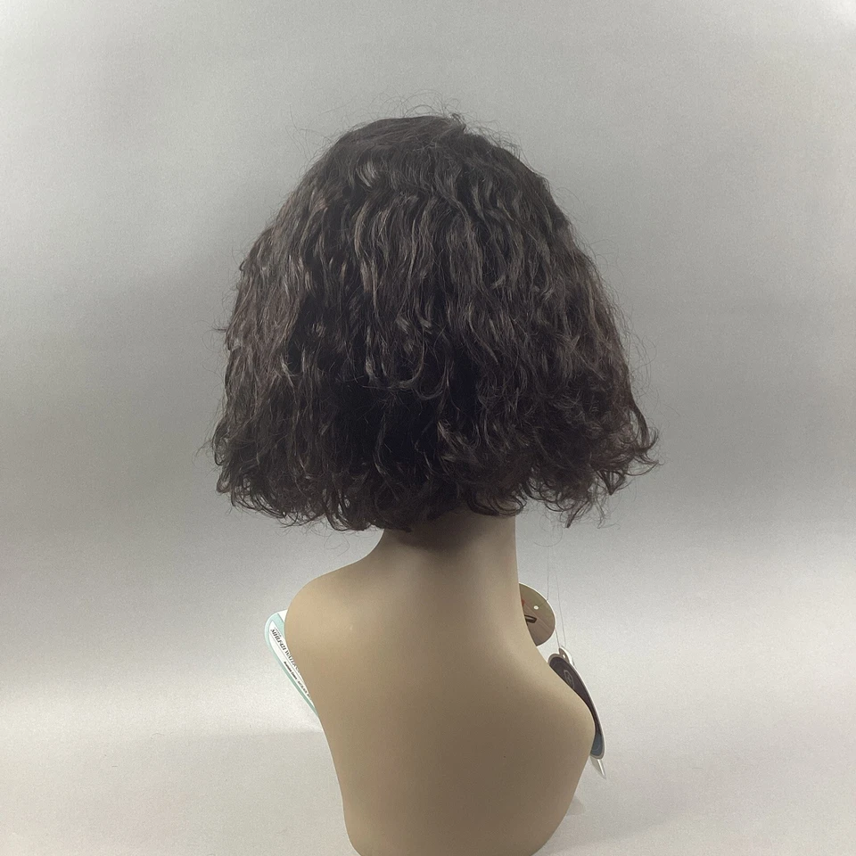 "Peluca frontal de encaje de oreja a oreja 100 % cabello humano negro natural con rizo de agua 10""" Foto 4 de 4