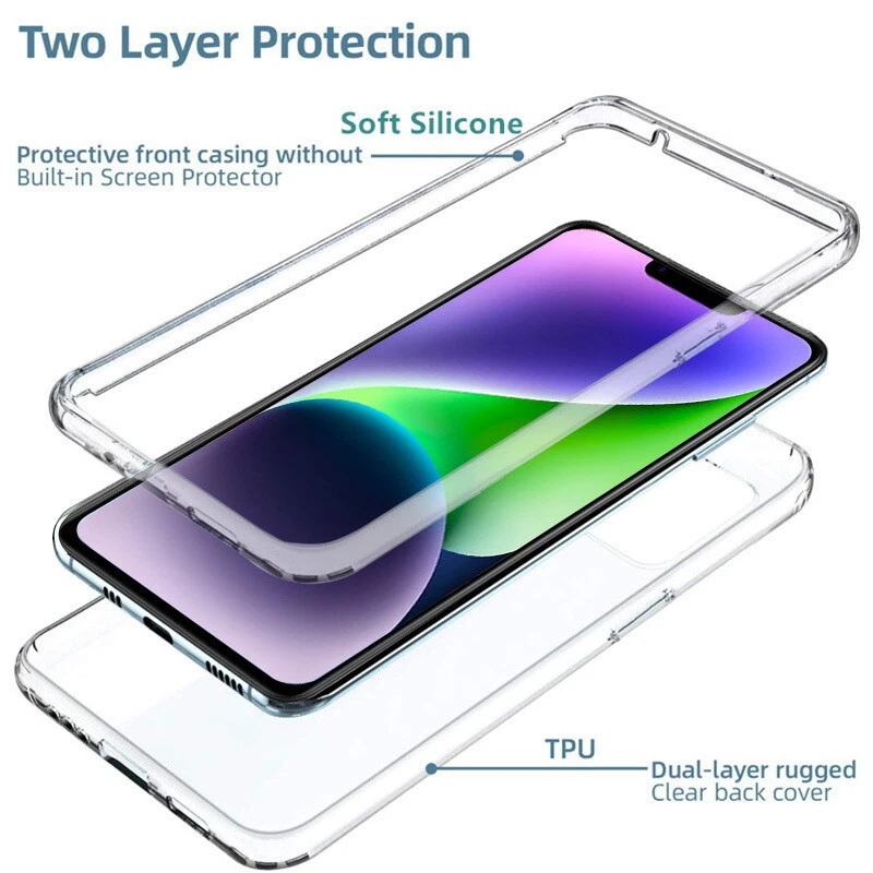 For iPhone 15 14 Pro Max 13 12 11 16 8 Clear ShockProof 360 Full Body Case Cover - Image 4 of 4
