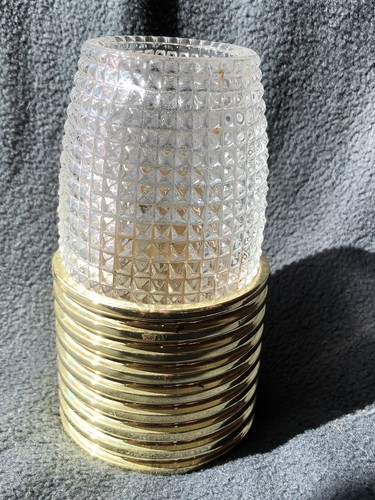 6 ~ Votive Candle Holders ~ Ribbed Gold & Glass ~ Restaurant Buy Out ~ Wedding