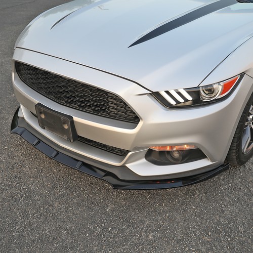Se adapta a Ford Mustang 2015-2017 negro brillante parachoques delantero labio spolier divisor 3 piezas - Imagen 2 de 9