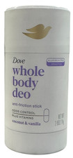 Dove Whole Body Deo Aluminum Free Anti-Friction Stick Coconut  Vanilla 2.6oz