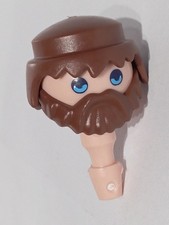 PLAYMOBIL HEAD BEARD WIG BROWN HAIR GALLIC VIKING ROMAN MEDIEVAL SHEPHERD
