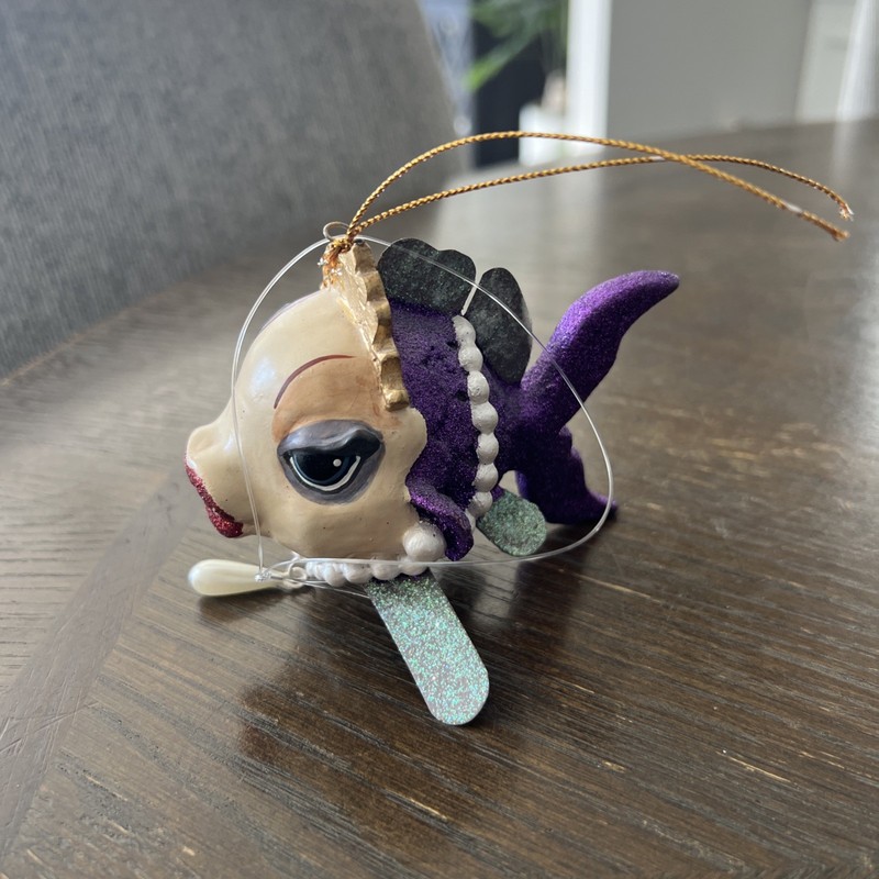 Katherines Collection Purple with Pearls Kissing Fish