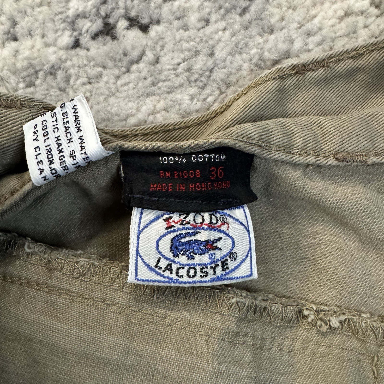 Vintage 80s Izod Lacoste Cargo Shorts Men’s Size 36 Khaki Utility thumbnail 6