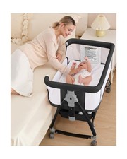3 in 1 Baby Bassinet Crib with Breathable Mesh, Bassinet Bedside Sleeper with...