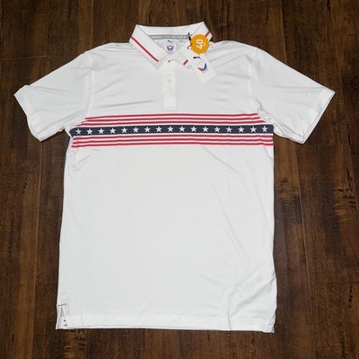 NWT Puma Volition America Polo Shirt Stripes Golf UPF 40 USA Men s Small. A2
