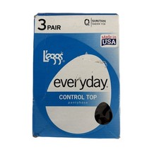 Leggs 3 Pack Everyday Pantyhose Queen Suntan Sheer Toe New USA Made Classic Fit