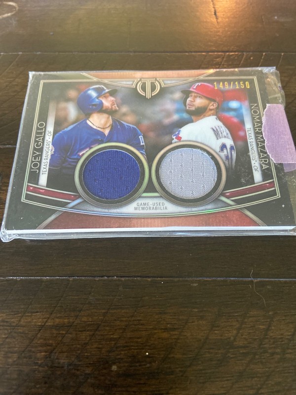 2020 Topps Tribute Duel Relic Joey Gallo Normar Mazara 149/150 Texas Rangers 