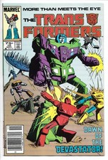 Transformers # 10 / 1st Constructicons Devastator / Marvel Newsstand / 1985