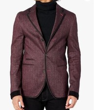 John Varvatos Men Slim Contrast Trim Tap Jacket Sport Coat Blazer 38 R NEW 1289