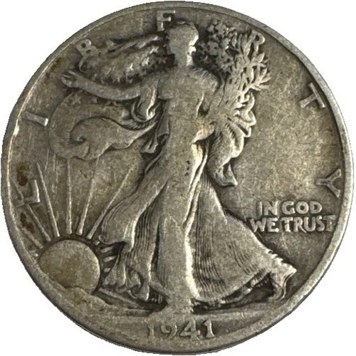 1941-S Walking Liberty 50¢ ✔ 90% Silver ✔ Very Good (VG) Condition