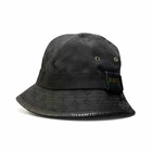 Gucci Gold Plate GG Canvas Bucket Hat Black Size M Ladies Vintage